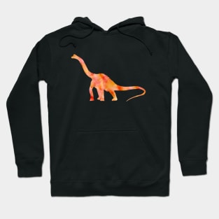 Orange Dinosaur Watercolor Painting Hoodie